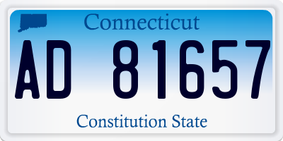CT license plate AD81657