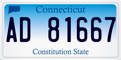 CT license plate AD81667