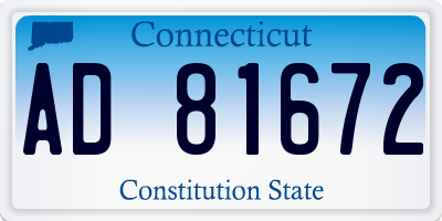 CT license plate AD81672
