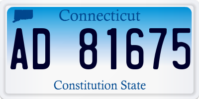 CT license plate AD81675