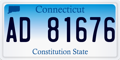 CT license plate AD81676