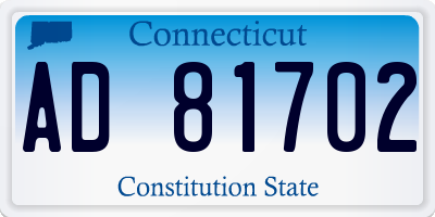 CT license plate AD81702