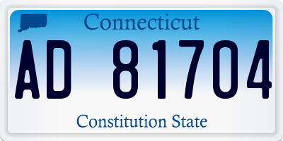 CT license plate AD81704