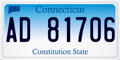 CT license plate AD81706