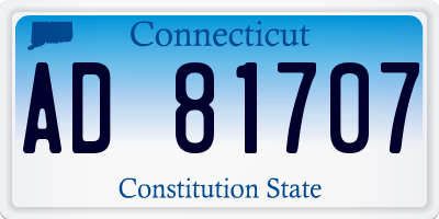 CT license plate AD81707