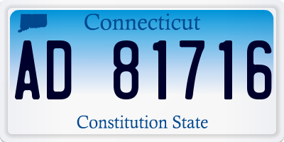 CT license plate AD81716