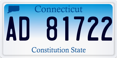 CT license plate AD81722
