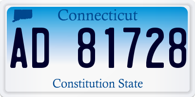 CT license plate AD81728