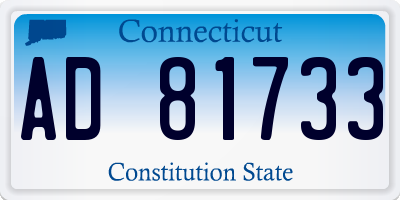 CT license plate AD81733