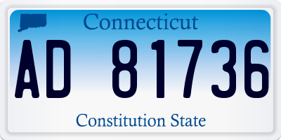 CT license plate AD81736