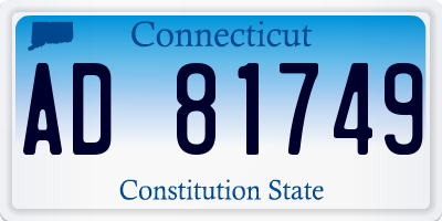 CT license plate AD81749