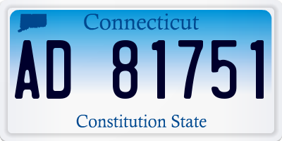 CT license plate AD81751