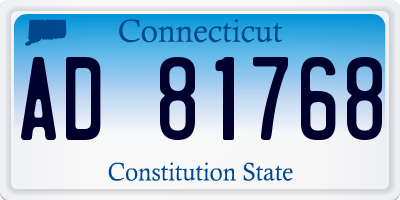 CT license plate AD81768