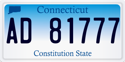 CT license plate AD81777