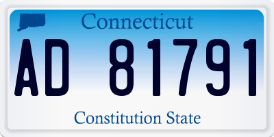 CT license plate AD81791