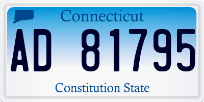 CT license plate AD81795