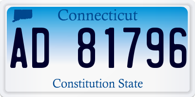 CT license plate AD81796