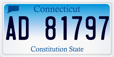 CT license plate AD81797