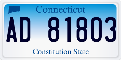 CT license plate AD81803