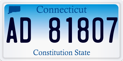CT license plate AD81807