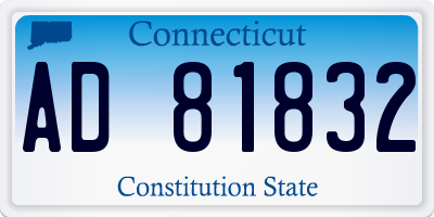 CT license plate AD81832