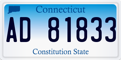 CT license plate AD81833