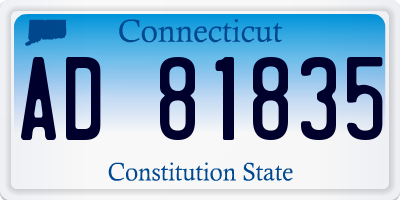 CT license plate AD81835
