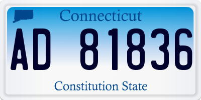 CT license plate AD81836