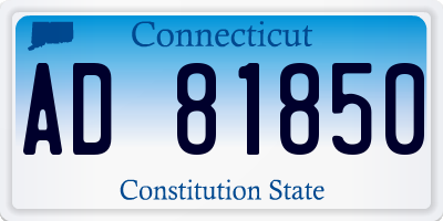 CT license plate AD81850