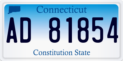 CT license plate AD81854