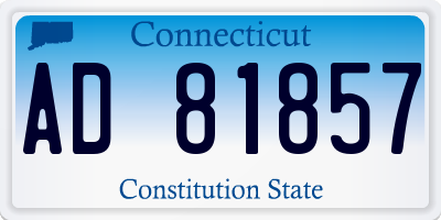 CT license plate AD81857