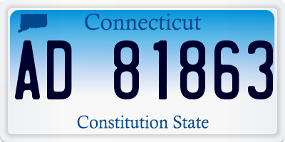 CT license plate AD81863