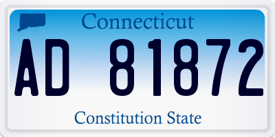 CT license plate AD81872