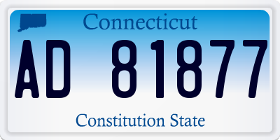 CT license plate AD81877