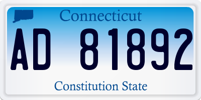 CT license plate AD81892