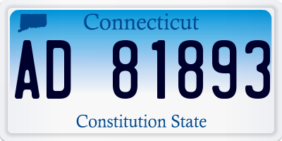 CT license plate AD81893