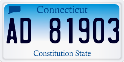 CT license plate AD81903
