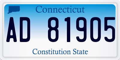CT license plate AD81905