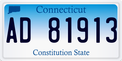 CT license plate AD81913