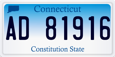 CT license plate AD81916