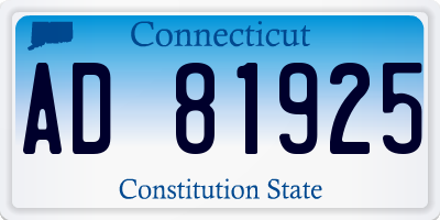 CT license plate AD81925
