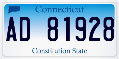 CT license plate AD81928