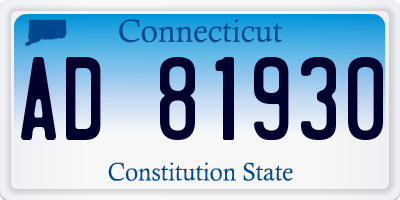 CT license plate AD81930