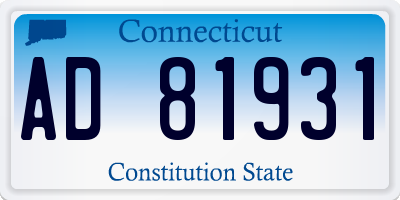 CT license plate AD81931