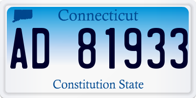 CT license plate AD81933