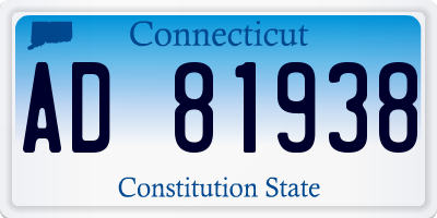 CT license plate AD81938