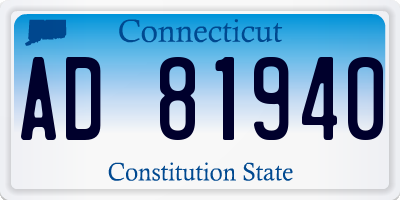 CT license plate AD81940
