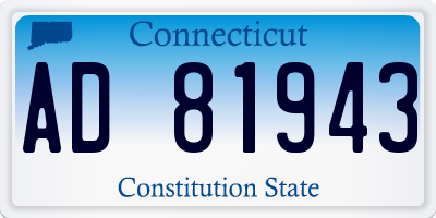 CT license plate AD81943