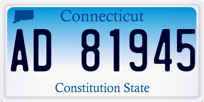 CT license plate AD81945