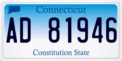 CT license plate AD81946